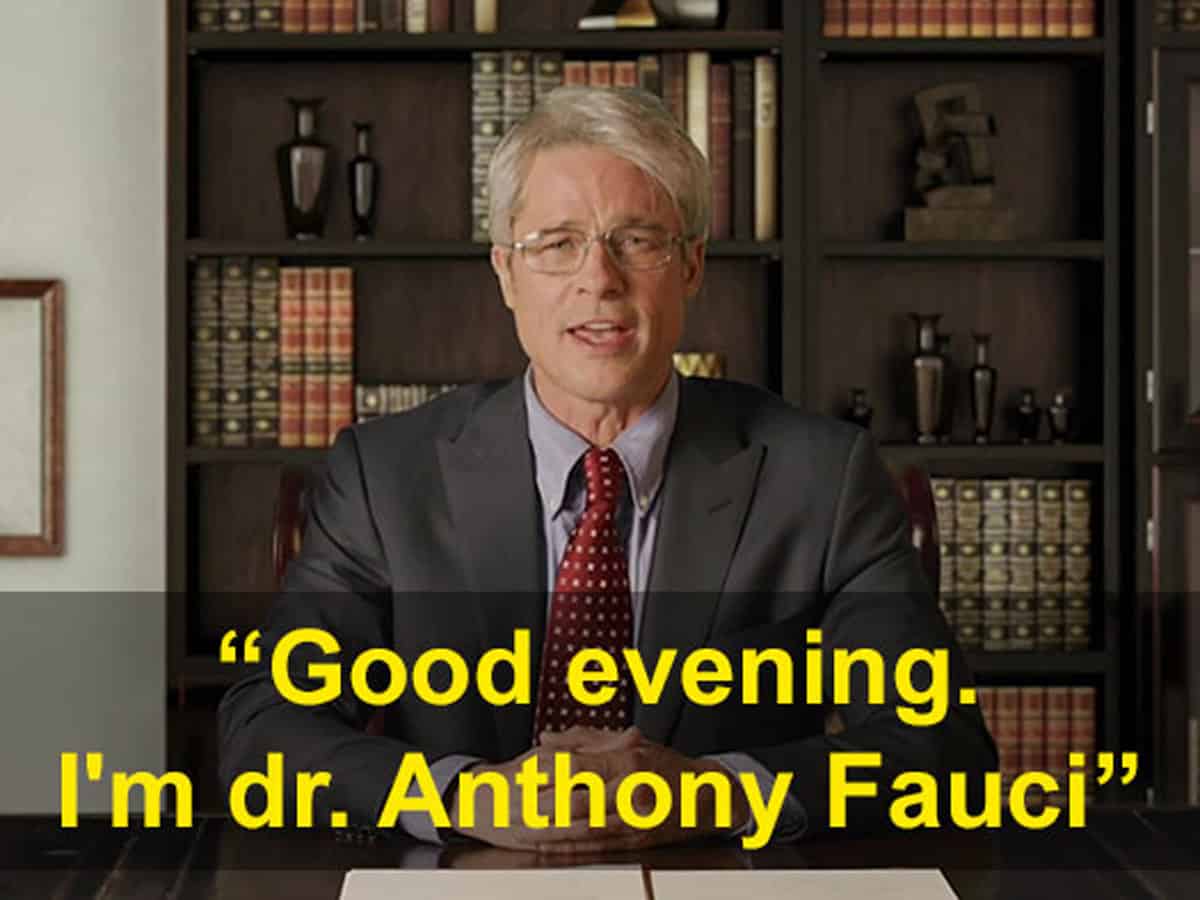Brad-Pitt Turns Dr Fauci for Saturday Night Live