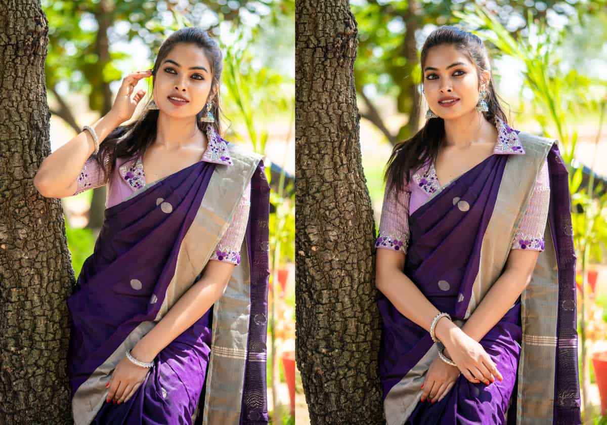 Image may contain: one or more people and outdoor | Saree models, Saree  photoshoot, Saree look