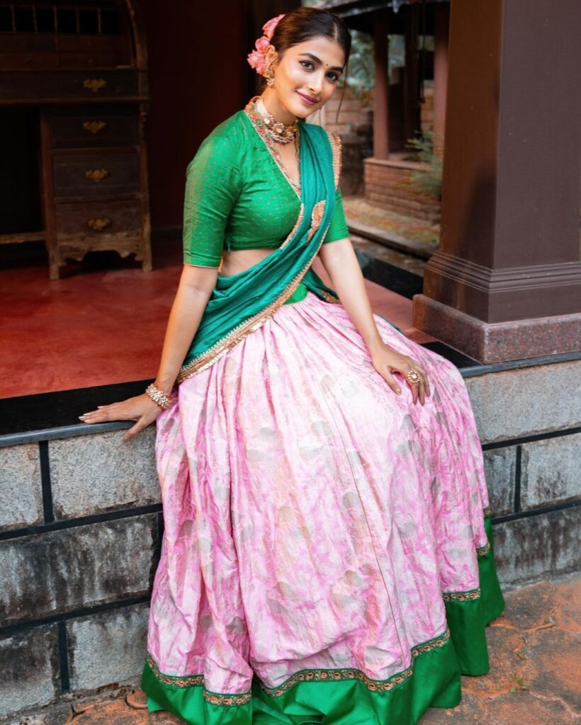 Pooja Hegde Half Saree Look Is Stunning